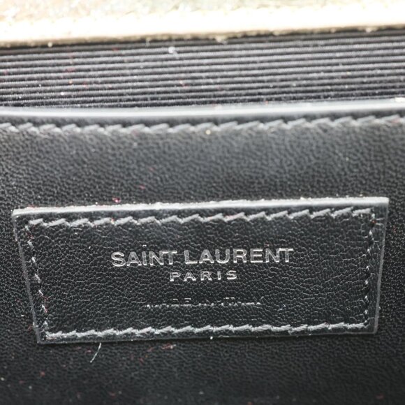 Yves Saint Laurent  Kate Metallic Crackled Calfskin Leather Crossbody Bag Gold - Picture 12 of 13